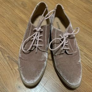 pink suede oxfords